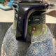 Large relief vase with parrot design