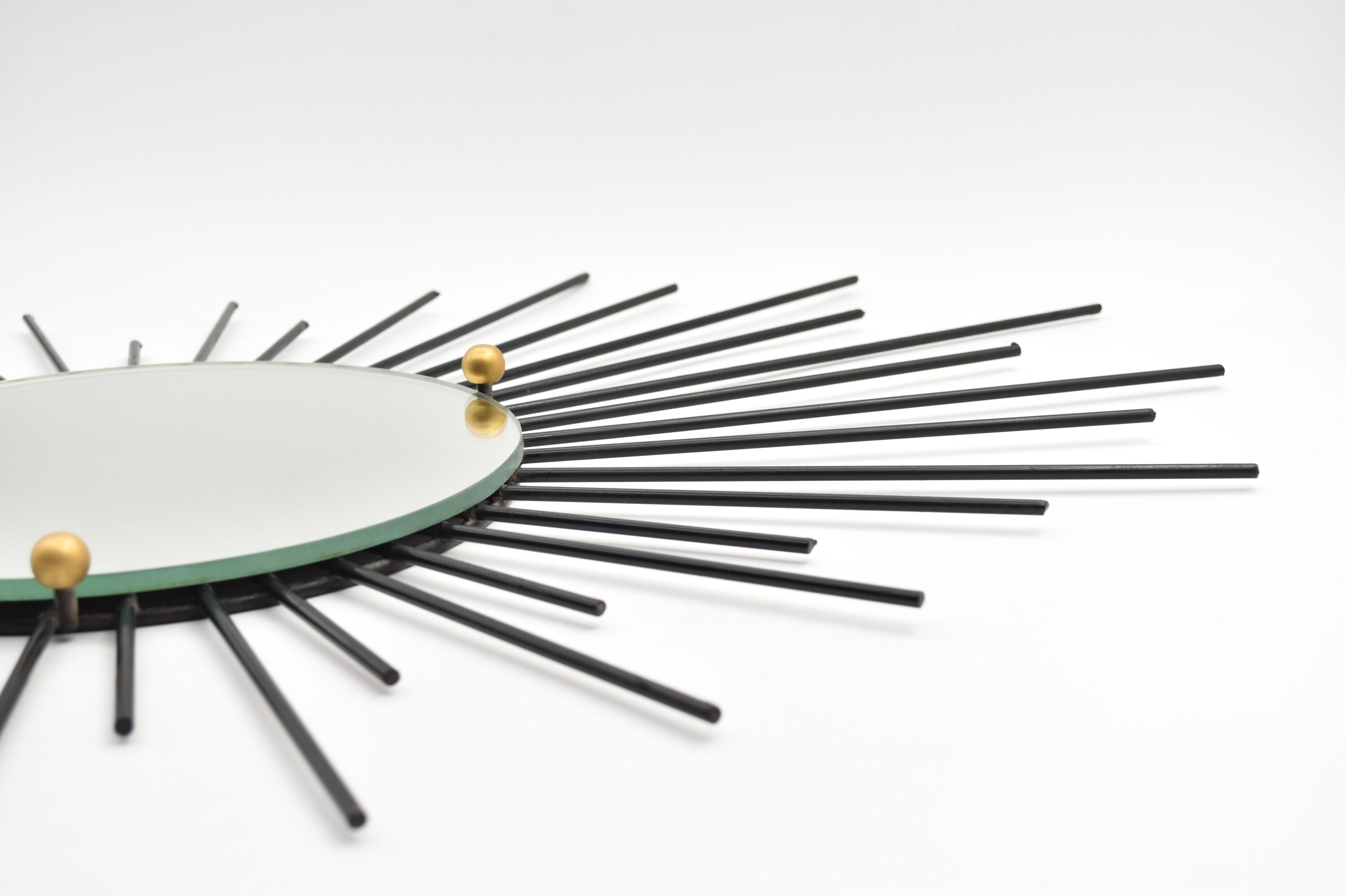 Sun vintage black iron mirror 72x57cm