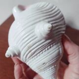 Duo of ceramic shell-shaped storage compartments