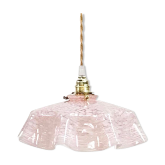 Suspension en verre de Clichy rose