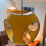 Yellow UFO Space Age suspension attributed to Luigi Colani, 1970s.