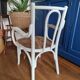 Chair / armchair cannage and wood painted shaby vintage