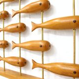 Wall decoration in teak 70's Denmark