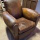 Old leather club chair
