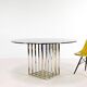 Pierre cardin, “cage” dining table, chrome and gilded steel. france, circa 1970.