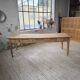 Pine and oak farmhouse table with multiple drawers, communal type, 240cm.