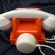 Vintage orange phone S63 Socotel keyboard