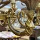 Bronze chandelier 6 lights from the 1950s