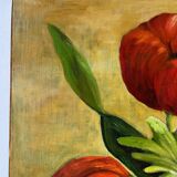 Large Table Bouquet of Flowers, Oil on Canvas, Signed Francine Dubo