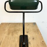 Lampe de Banque Vintage en Émail Vert de BUR, 1930s