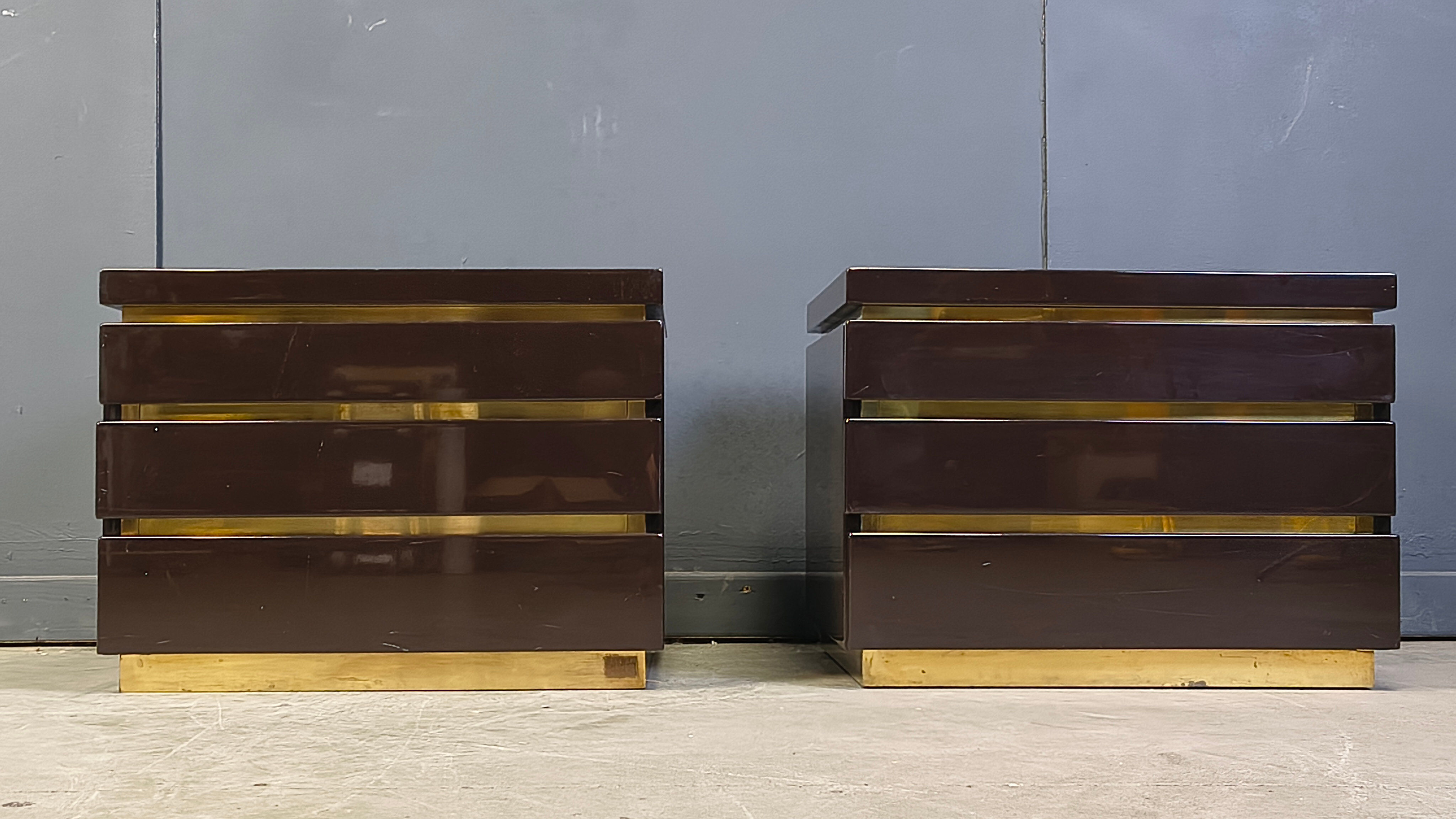 Pair of Jean Claude Mahey bedside cabinets, 1970s