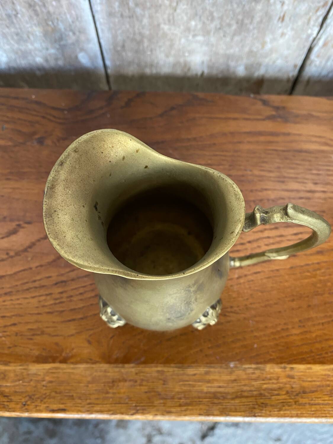 Antique brass creamer pitcher tableware kitchen vintage
