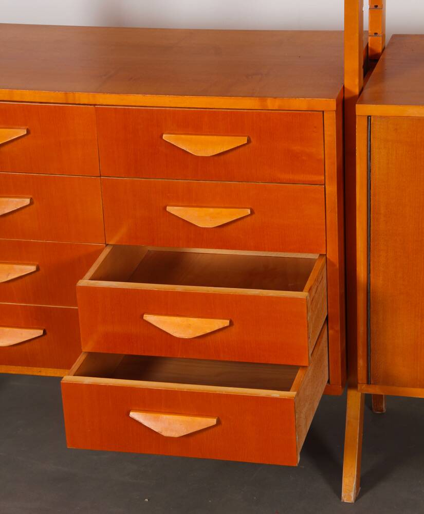 Vintage Czech design wall unit from the 1970s