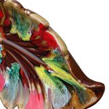 Bol vintage français en céramique Vallauris à motif de feuilles