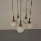 Danish Glass and Rosewood Cascade Ceiling Lamp, 1960s