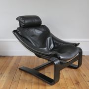 Scandinavian armchair and ottoman Ake Frybiter Kroken Roche Bobois