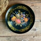 Black metal tray
