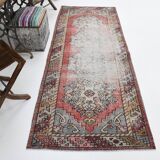 3x9 Rug For Hallway Antique Red Vintage Runner Rug, 102x261Cm SK 3931