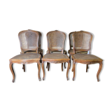 Suite of 6 Louis XV style chairs in canning