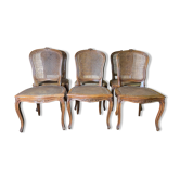 Suite of 6 Louis XV style chairs in canning