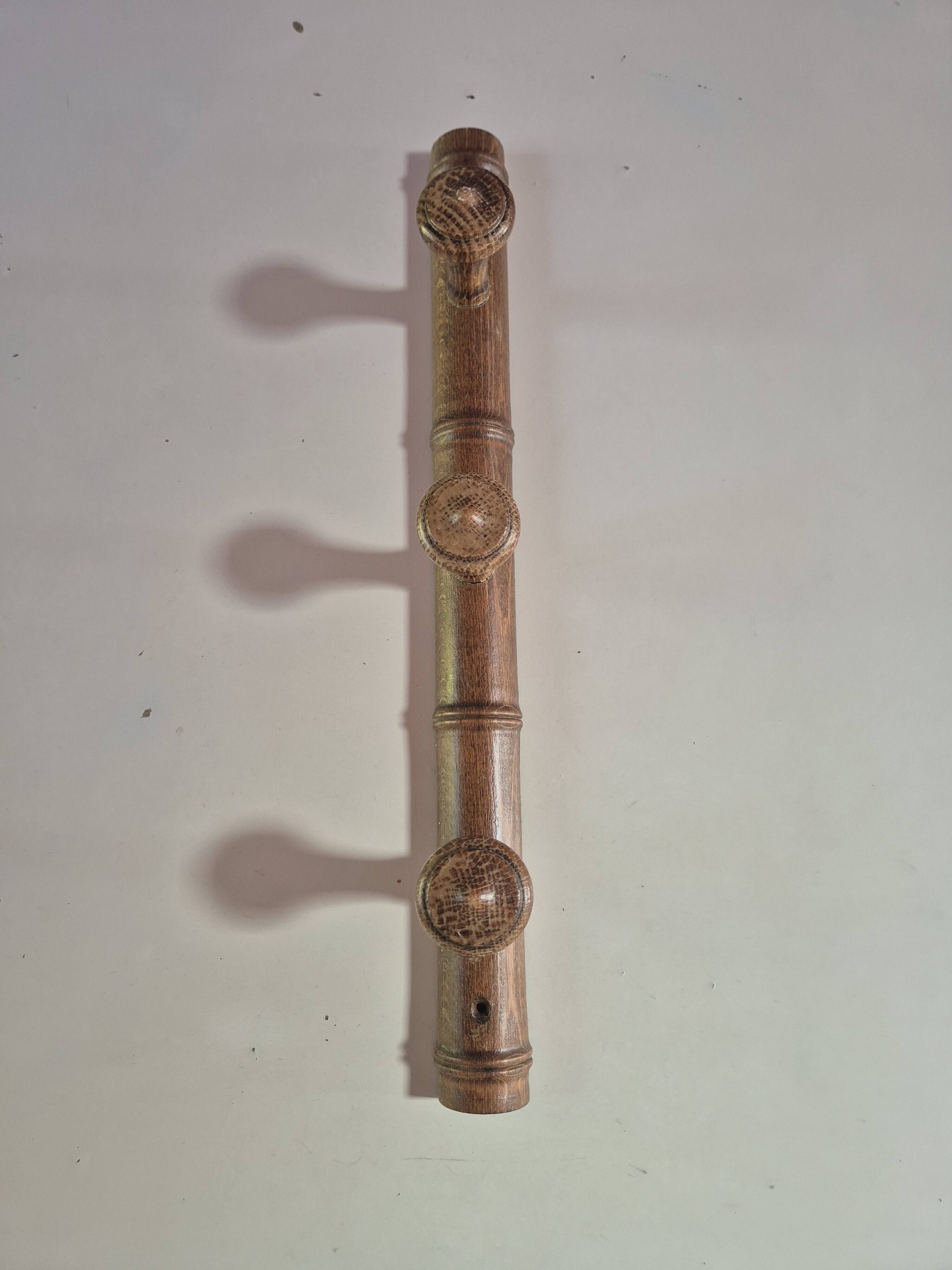 coat rack made of 3 vintage wooden hooks