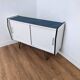 Vintage sideboard in white and blue formica / hi-fi TV cabinet