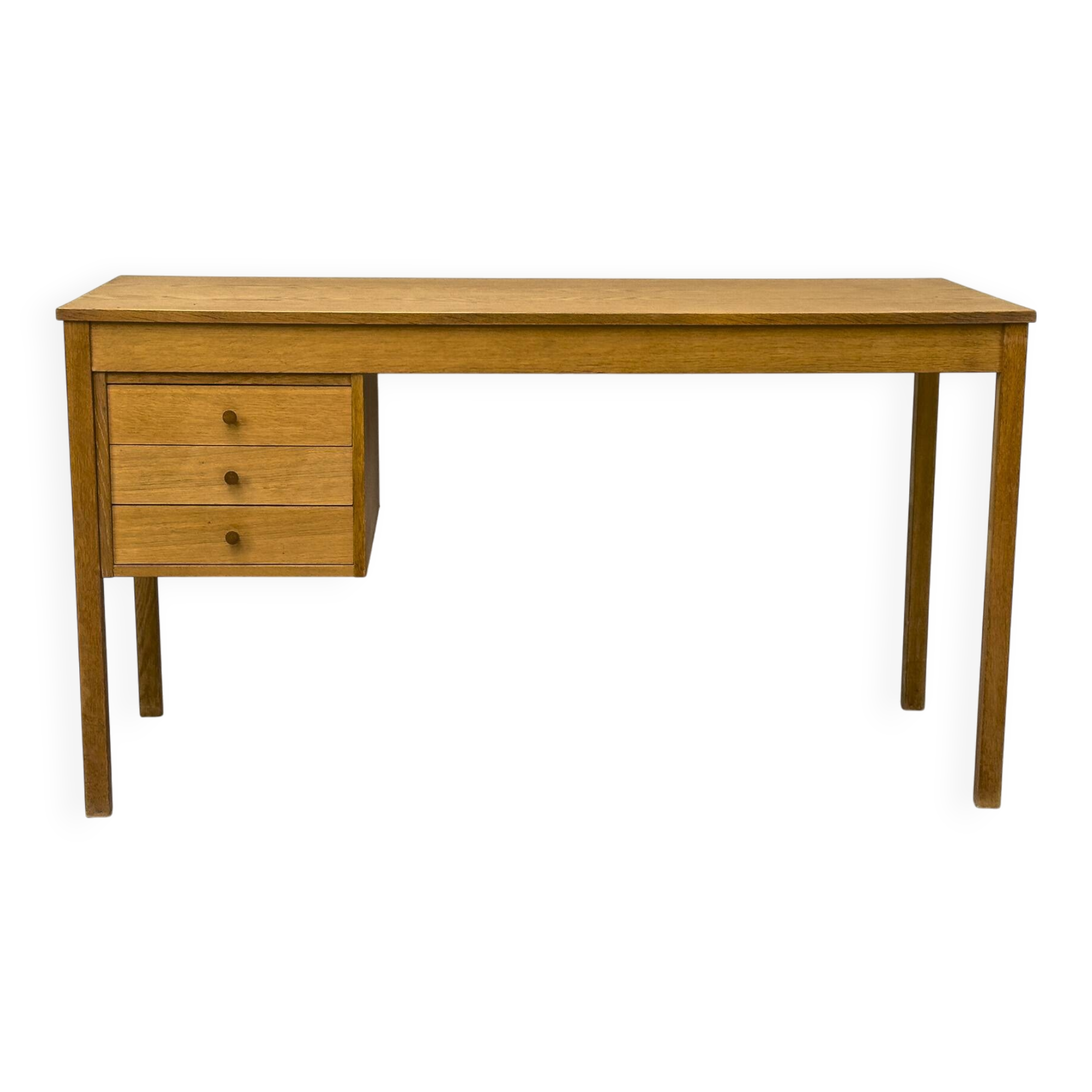 Oak Desk with Three Drawers from Domino Møbler, 1970s