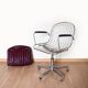 Dark red leather hairdresser's chair