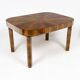 Table extensible Art Déco moderniste en noyer 1930–1944