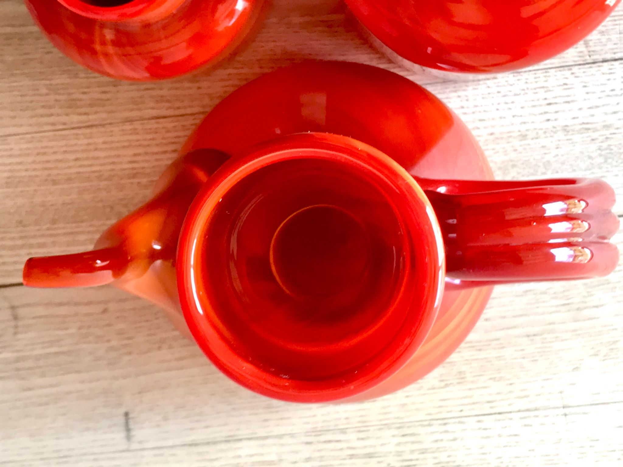 Set vases and coffee maker orange Moorish Vieil