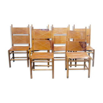 Chaises Kentucky par Carlo Scarpa pour Bernini 1970s