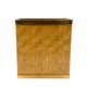 Hollywood regency brass and woven bamboo magazine rack, Metal Linea Nova Italy 1970
