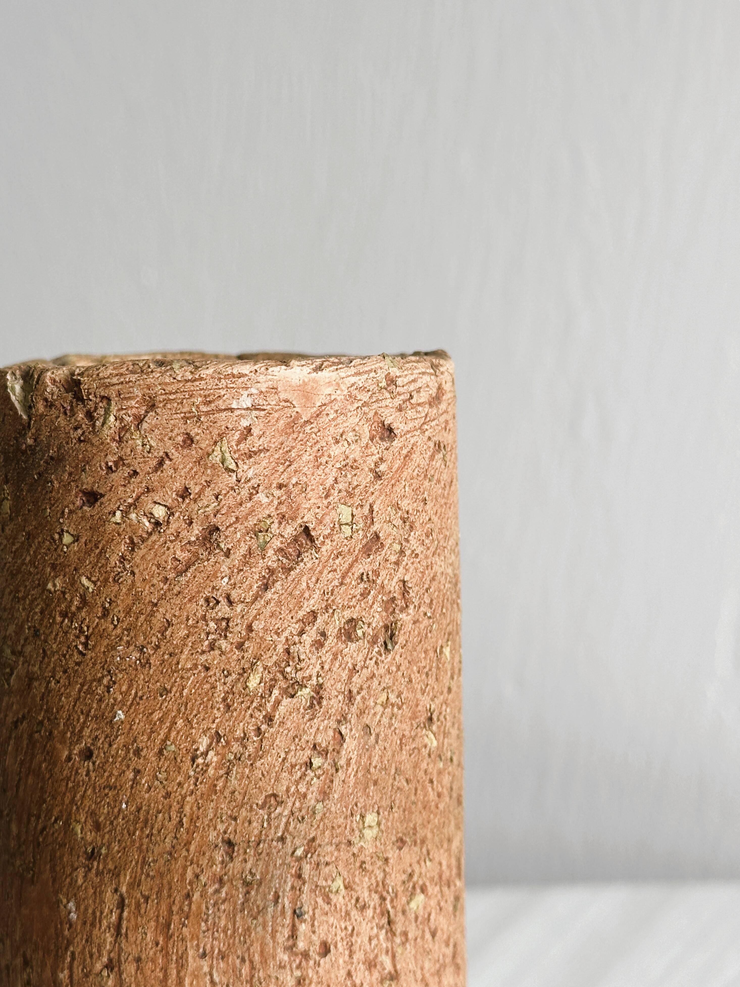 Raw stoneware vase, minimalist natural style