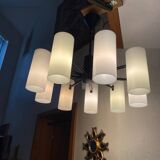Vintage 9-light pendant light in Perspex