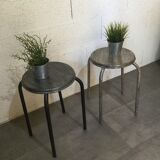 Pair of old workshop stools