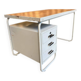Vintage grey industrial desk in Bauhaus style