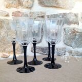 Black Luminarc stemmed glass