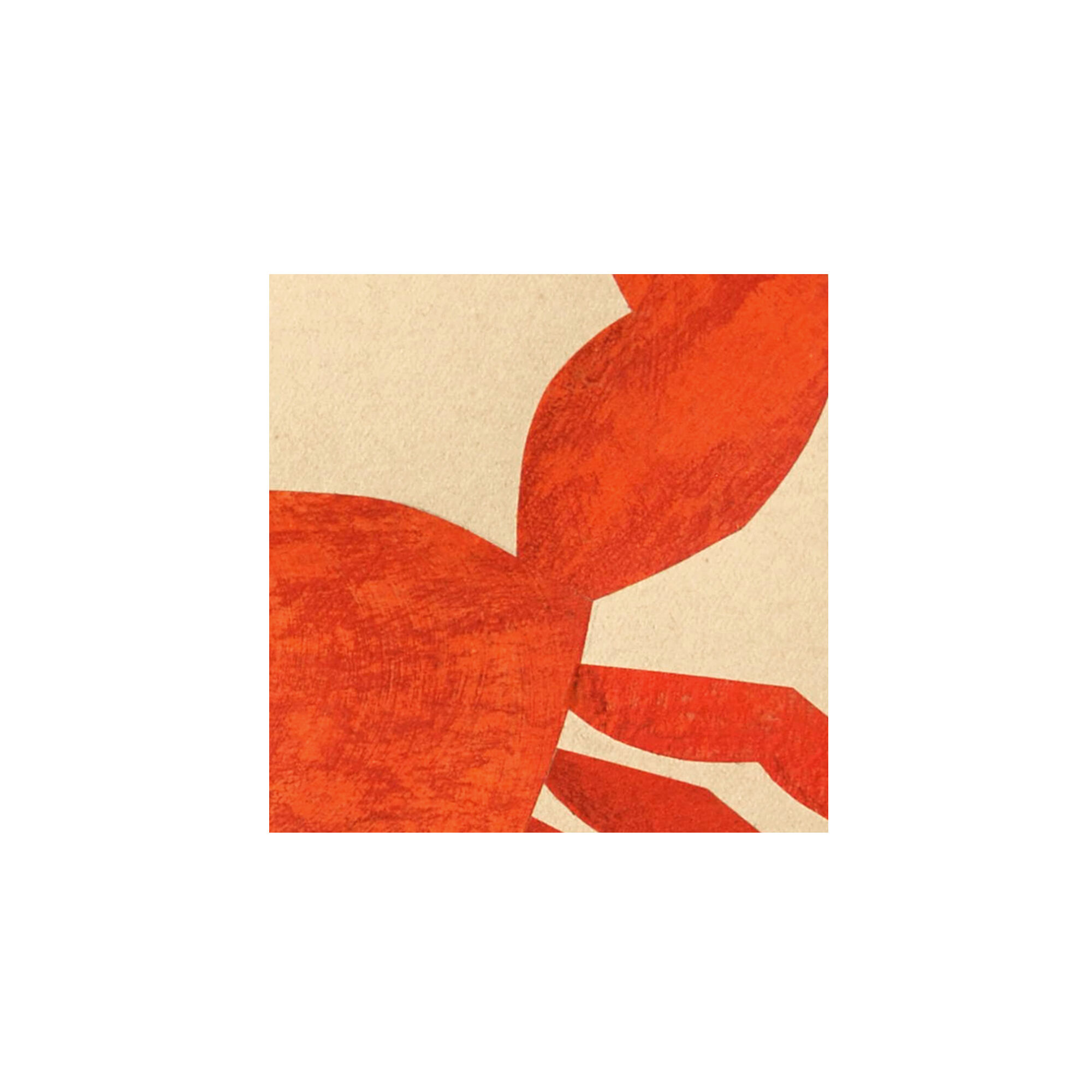 Collage crabe sur papier ancien signé eawy