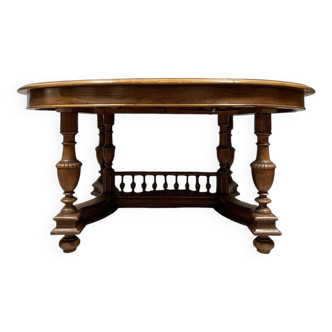 Solid oak Renaissance table with extensions circa 1850 (320 cm)