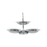 Mid Century Foldable Cake Stand Snack Etagère 3 Levels Chrome