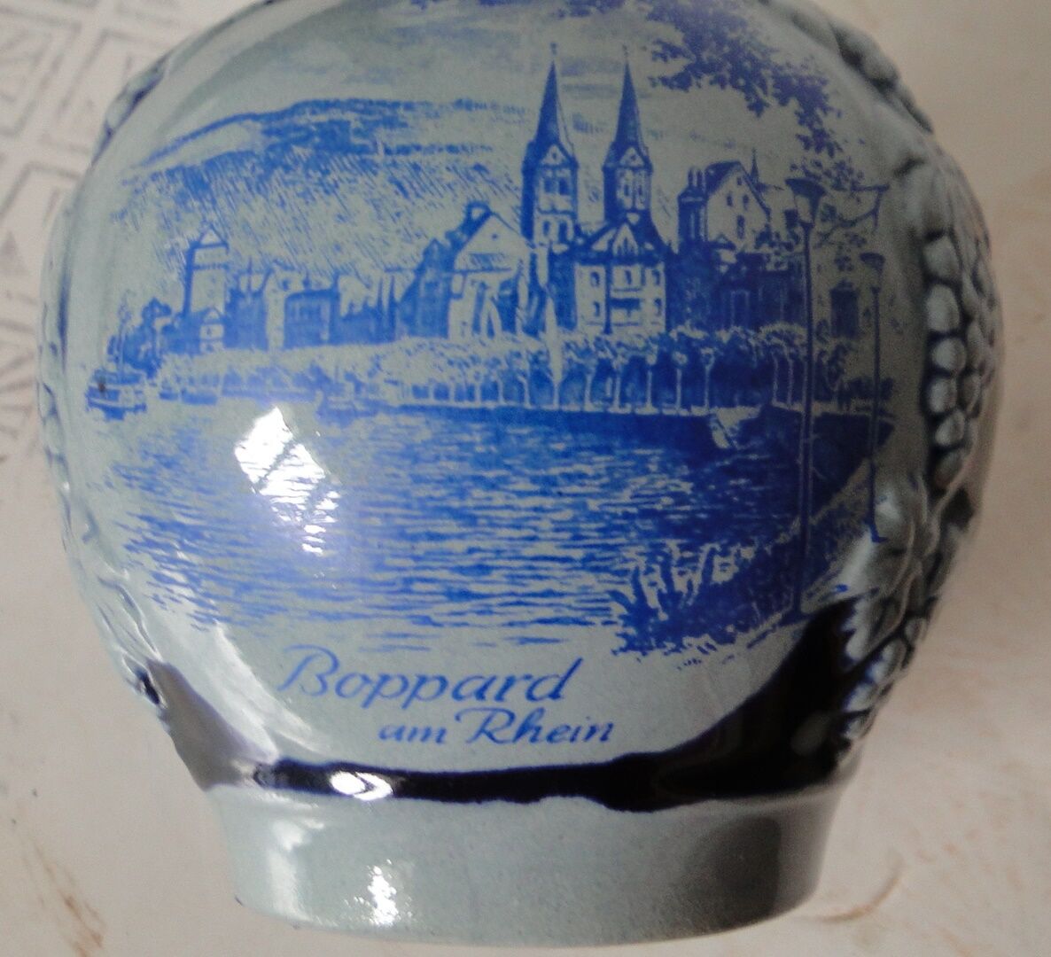 Pichet à vin faience bleu cobalt west germany