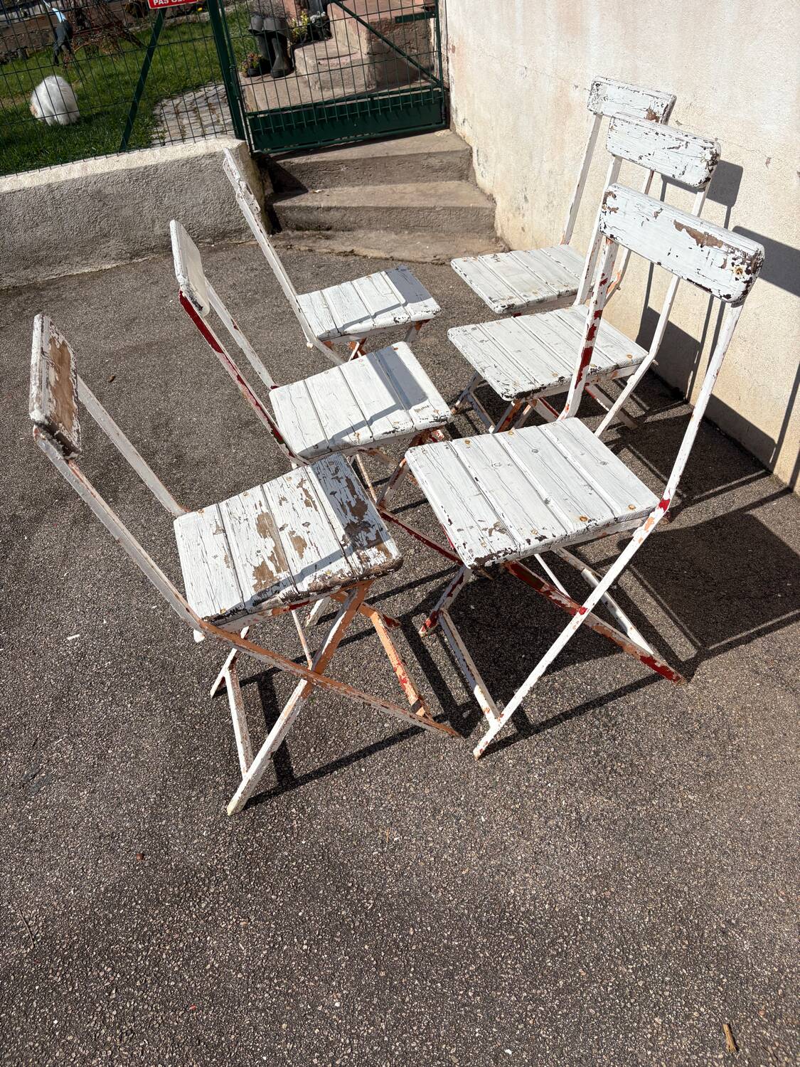 Set of 6 folding garden chairs
