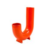 Space age orange ceramic vase, Italy ca. 1960