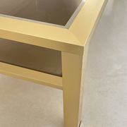 Table basse grand modèle en métal doré, France années 70