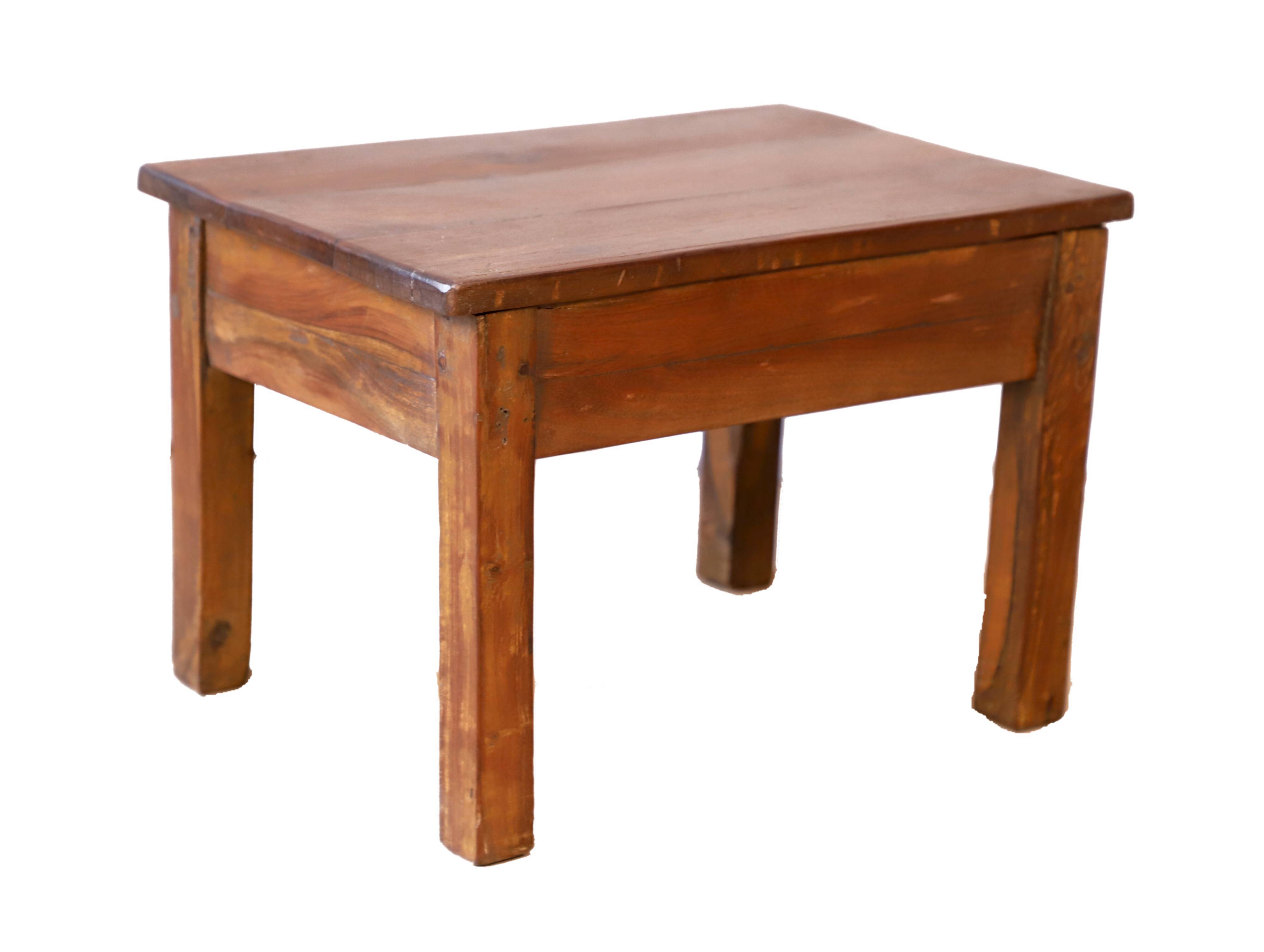 Small bedside table - side table in natural Burmese teak