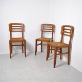 3 chairs attributed to Pierre Cruege 1950