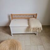 Old wooden and rattan chest