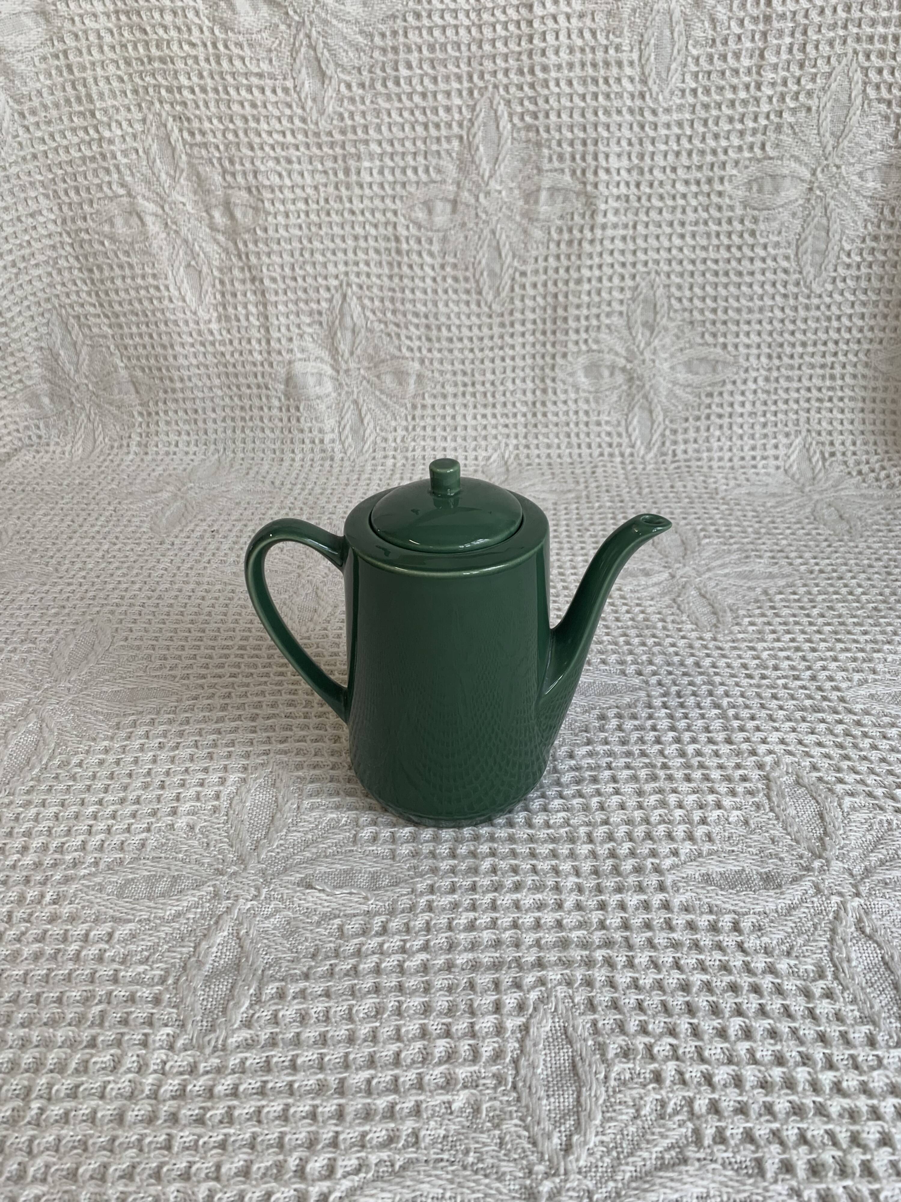 Green ceramic teapot/coffee maker, vintage