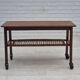 1970s, Danish side table, original very good condition, teak wood, rattan.