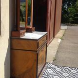 Ancien miroir triptyque en chêne